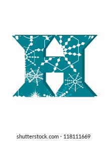vector snow font letter H