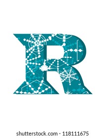 vector snow font letter R