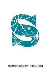 vector snow font letter S