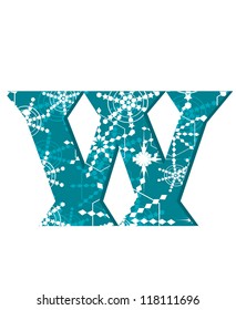 vector snow font letter W