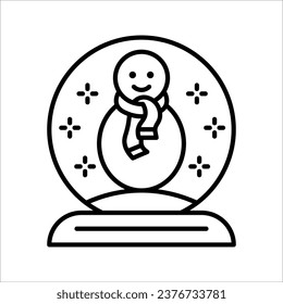 Vector snow globe icon in trendy linear style vector illustration on white background