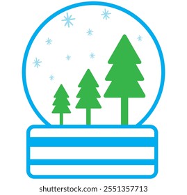 Vector snow globe icon in trendy linear style vector illustration on white background