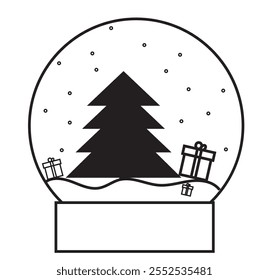 Vector snow globe icon in trendy linear style isolated on white background . 333