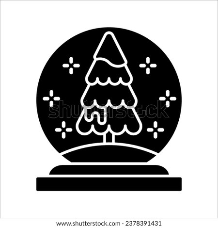 Vector snow globe icon in trendy linear style vector illustration on white background