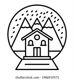 Vector Snow Globe Outline Icon Design
