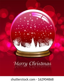 Vector snow globe. This illustration is an EPS10 file and contains several transparencies blend which its easily editable in separate layers. Vector illustration scale to any size.