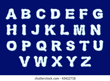 vector snow letters alphabet