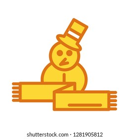 vector snow man icon 