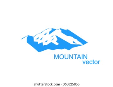 Vector snow mountains peak (Denali) logo. Mount McKinley.