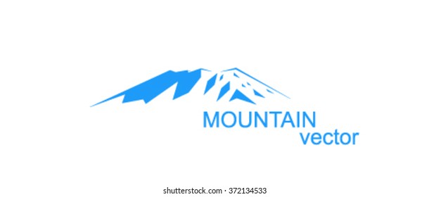 Vector snow mountains peak (Kilimanjaro) logo.  