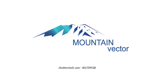 Vector snow mountains peak (Kilimanjaro) logo. 