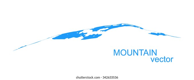   Vector snow mountains peak logo.