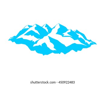 vector snow mountains peak logo alpine landscape outline illustration