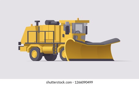 Vector  snow plow snow removal snow blower cleaning machine