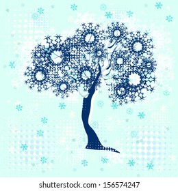 vector snow tree 