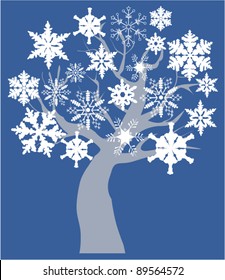 vector snow tree