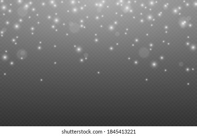 Vector Snow. Winter. Snow Png, Snowfall. White Vector Dust, Dust Png. Vector Illustration.