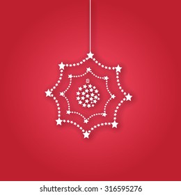 vector snowball design for merry christmas and new year 2015 / Christmas background snowball in red color
