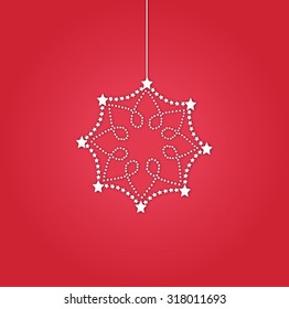 vector snowball design for merry christmas and new year 2015 / Christmas background snowball in red color