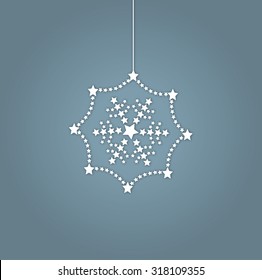 vector snowball design for merry christmas and new year 2015 / Christmas background snowball in blue color