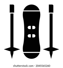 Vector Snowboard Glyph Icon Design
