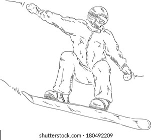 vector - salto de snowboard - aislado en segundo plano