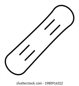Vector Snowboard Outline Icon Design
