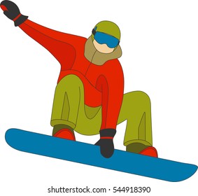 a vector of a Snowboarder jumping 