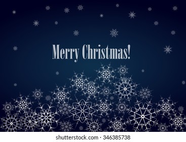 vector snowdrift consisting of snowflakes on dark blue background