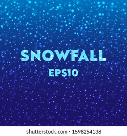 Vector snowfall with gradient background.
