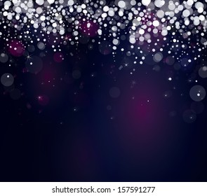 Vector  snowfall on sky background.