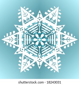 Vector: snowflake in 2 colors. Colors can be adjusted easily.