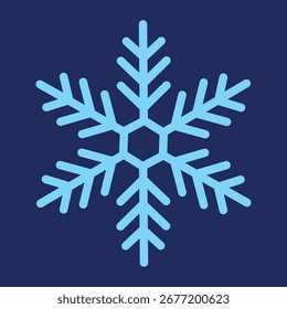 Vektor Schneeflocke blaue Schneeflocke ist einzeln auf Hintergrund. Vektorschneeflocken. Vektorgrafik Schneeflocken-Symbole. Schneeflocken-Symbole. Minimalistisches Winterclipart, perfekt für festliche und saisonale Designs. Schneewinter.