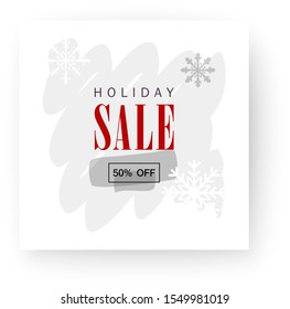 Vector Snowflake Brush Stroke stock illustration Abstract Advertisement Holiday sale banner 
