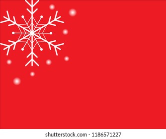 Vector snowflake  of Christmas or New Year Red clear background with space for the text decoration. Background illustration for greeting card, banner and other holiday media.