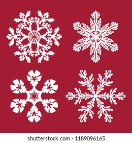Vector snowflake for Christmas or New Year decoration. Templates for laser cutting, plotter cutting or printing. Elements of festive background .