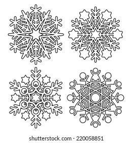 Vector snowflake collection - vector illustration