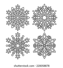 Vector snowflake collection - vector illustration