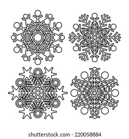 Colección de copos de nieve vectorial - ilustración vectorial