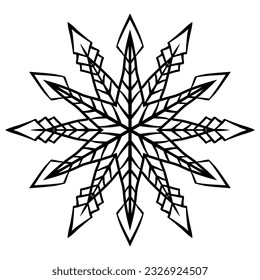 Vector snowflake design. Christmas doodle snow flake icon