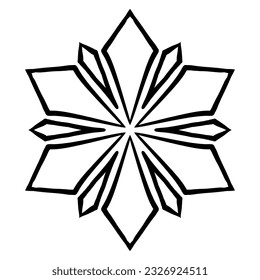 Vector snowflake design. Christmas doodle snow flake icon