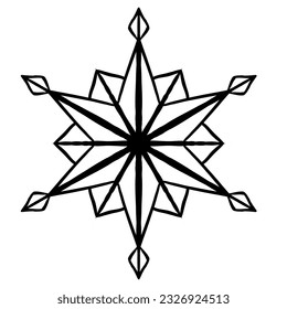 Vector snowflake design. Christmas doodle snow flake icon