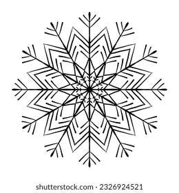 Vector snowflake design. Christmas doodle snow flake icon