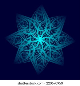 Vector snowflake, design element 