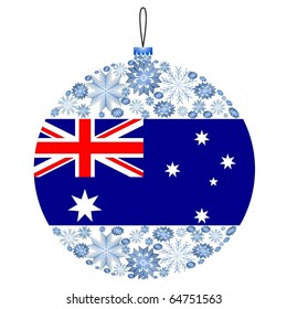 vector snowflake with the flag of  Australia