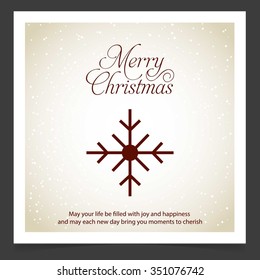 Vector snowflake Flat Icon card. Abstract snowflake of geometric shapes. Sign of the White snowflakes on blue background. Christmas. New Year card illustration. Holiday design Winter backgrounds
