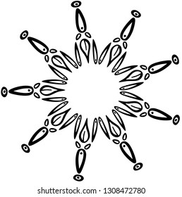 Vector snowflake of geometric shapes. Christmas. New Year card illustration. Holiday design.