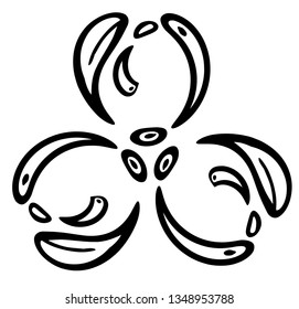 Vector snowflake of geometric shapes. Christmas. New Year card illustration.
