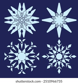 Vector Icono de copo de nieve para adorno de Navidades