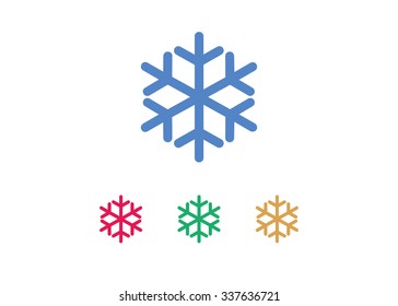 Vector snowflake icon with few color variations.